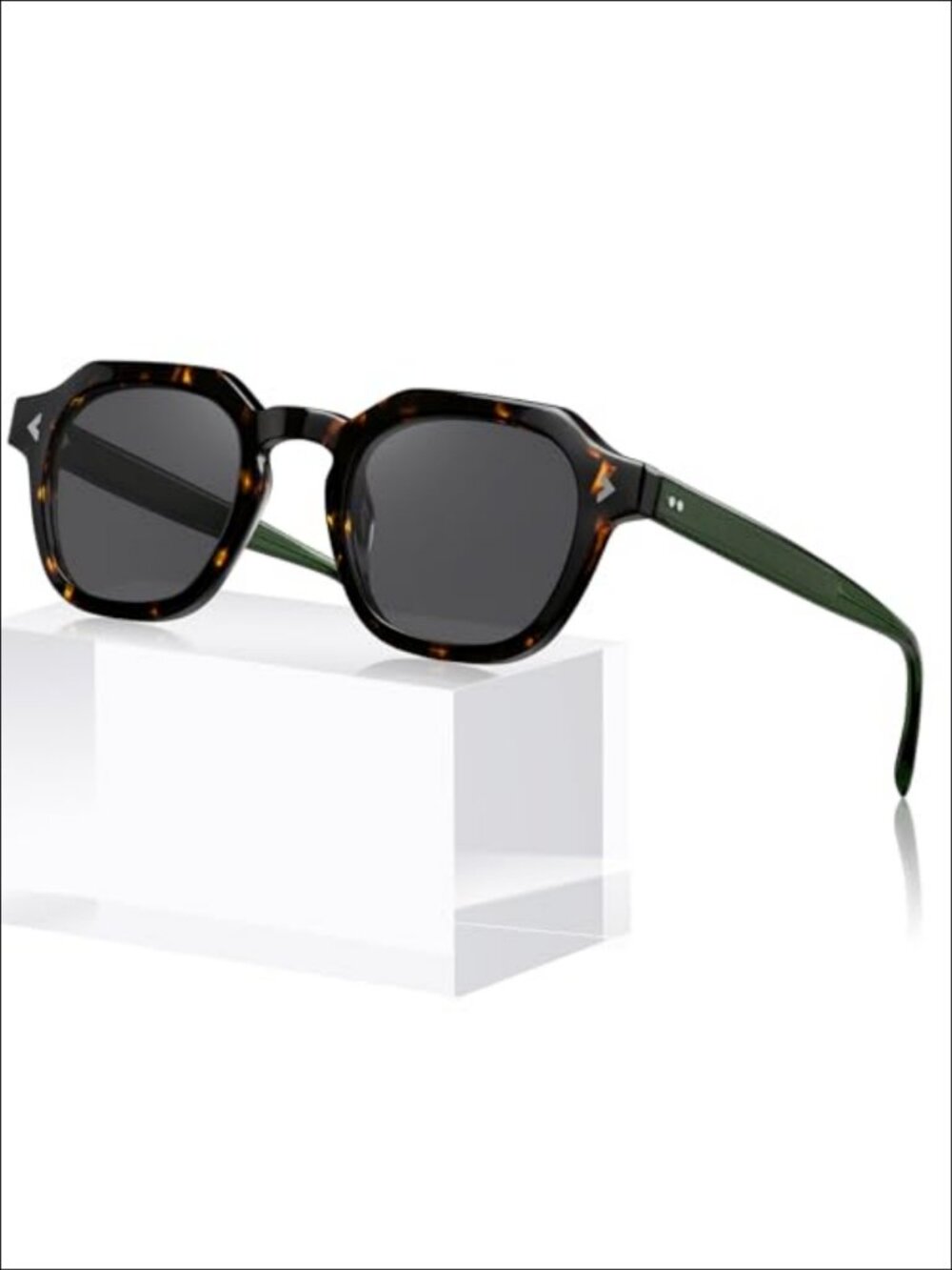 Men's Retro Square Acetate Polarized Sunglasses Full Frame UV400